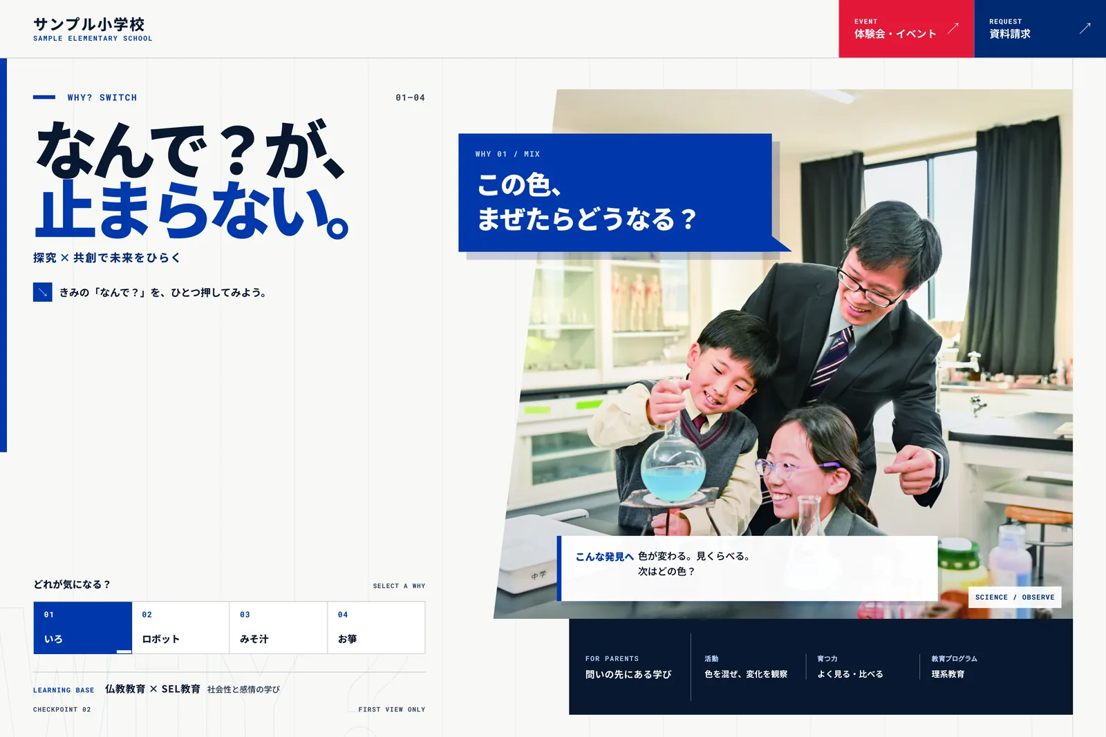 B案 WHY? SWITCH のファーストビュー