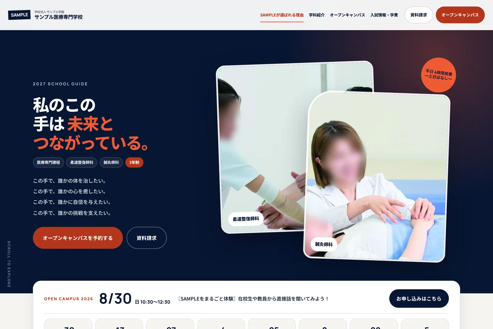 B案 POCKET PLUS のトップページ ファーストビュー